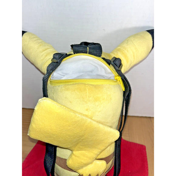 Pokemon Pikachu Backpack Plush 16 Inch Adjustable Straps Zipper Back Used. - Picture 5 of 10